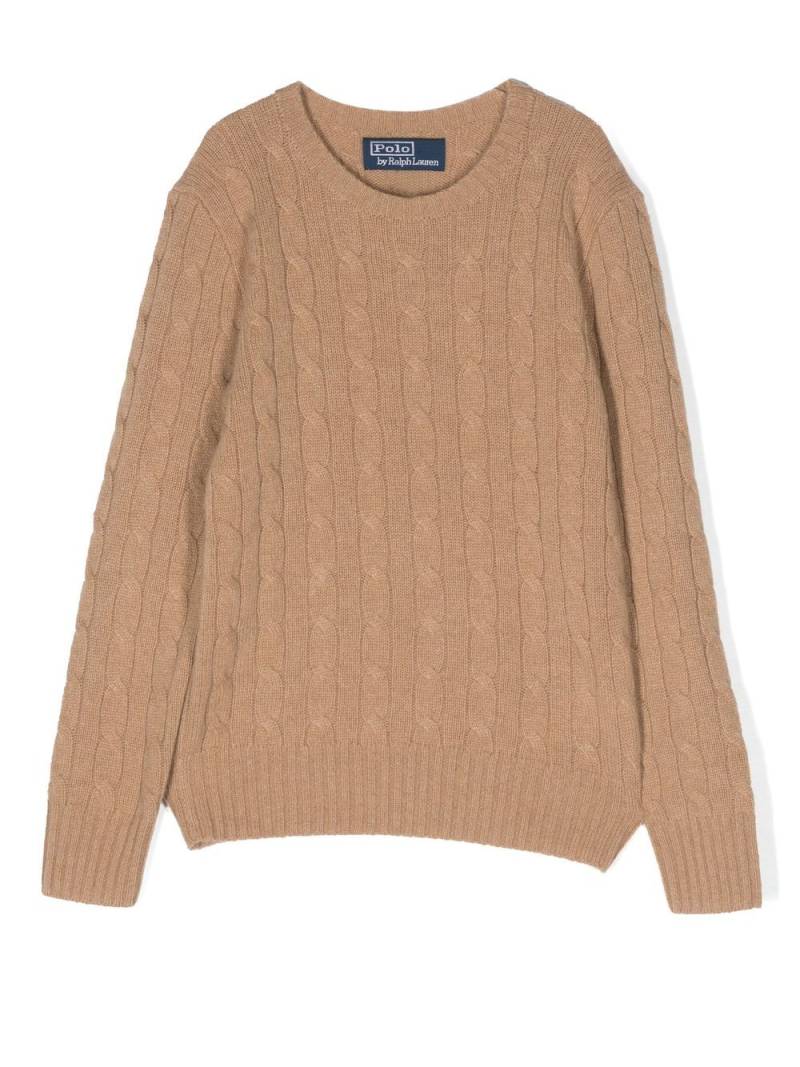 POLO RALPH LAUREN KIDS cable-knit cashmere jumper - Brown von POLO RALPH LAUREN KIDS