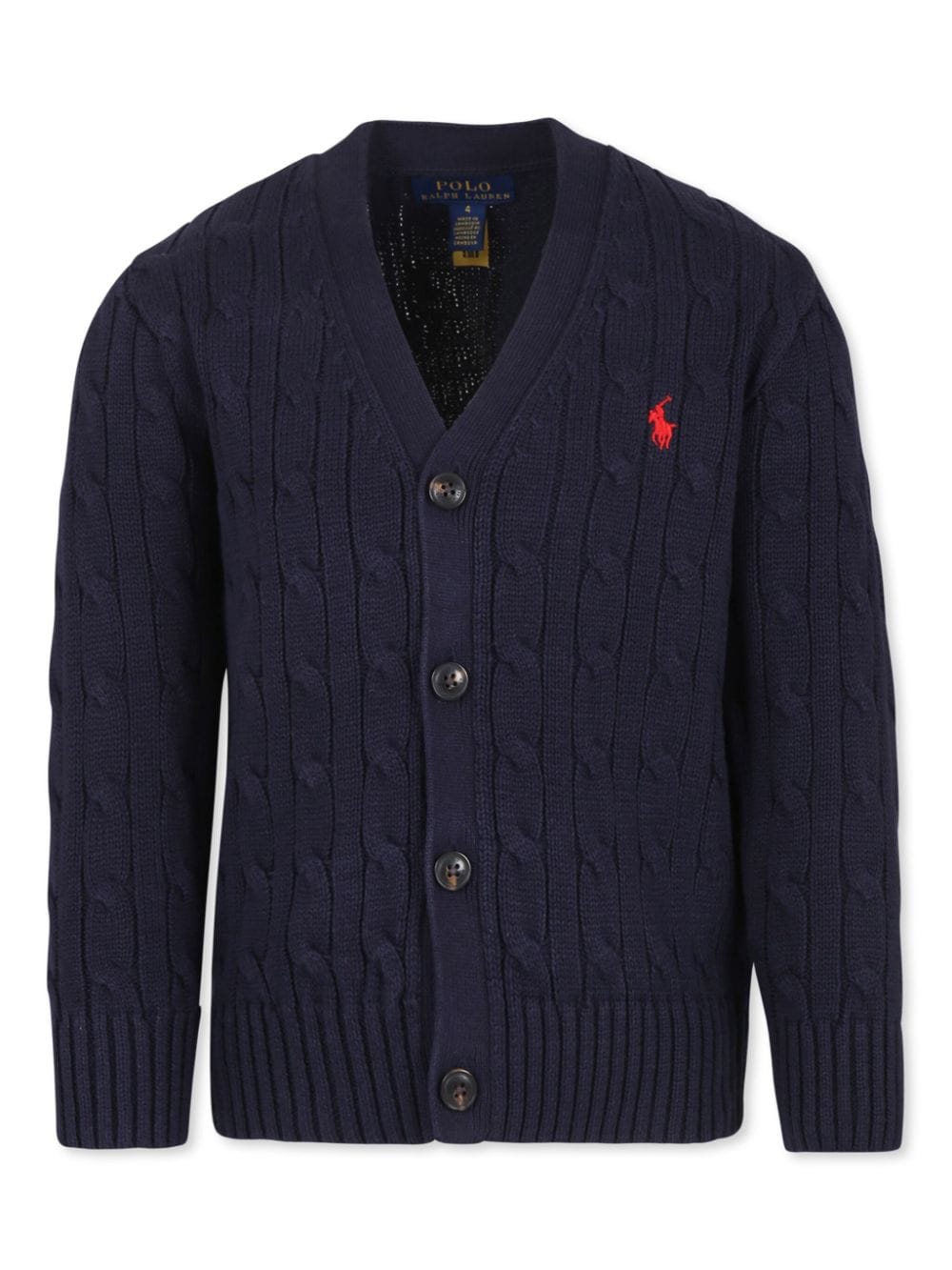 Ralph Lauren Kids cable-knit cotton cardigan - Blue von Ralph Lauren Kids