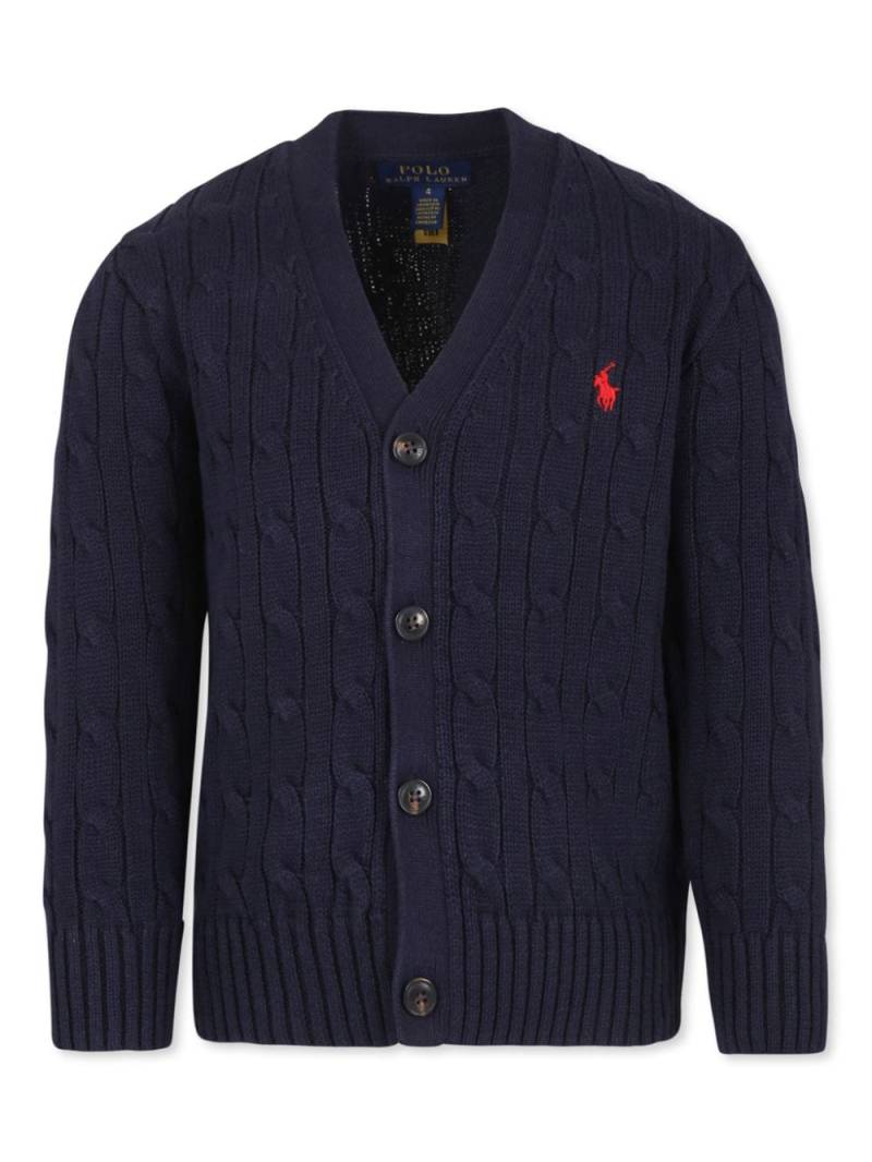 Ralph Lauren Kids cable-knit cotton cardigan - Blue von Ralph Lauren Kids