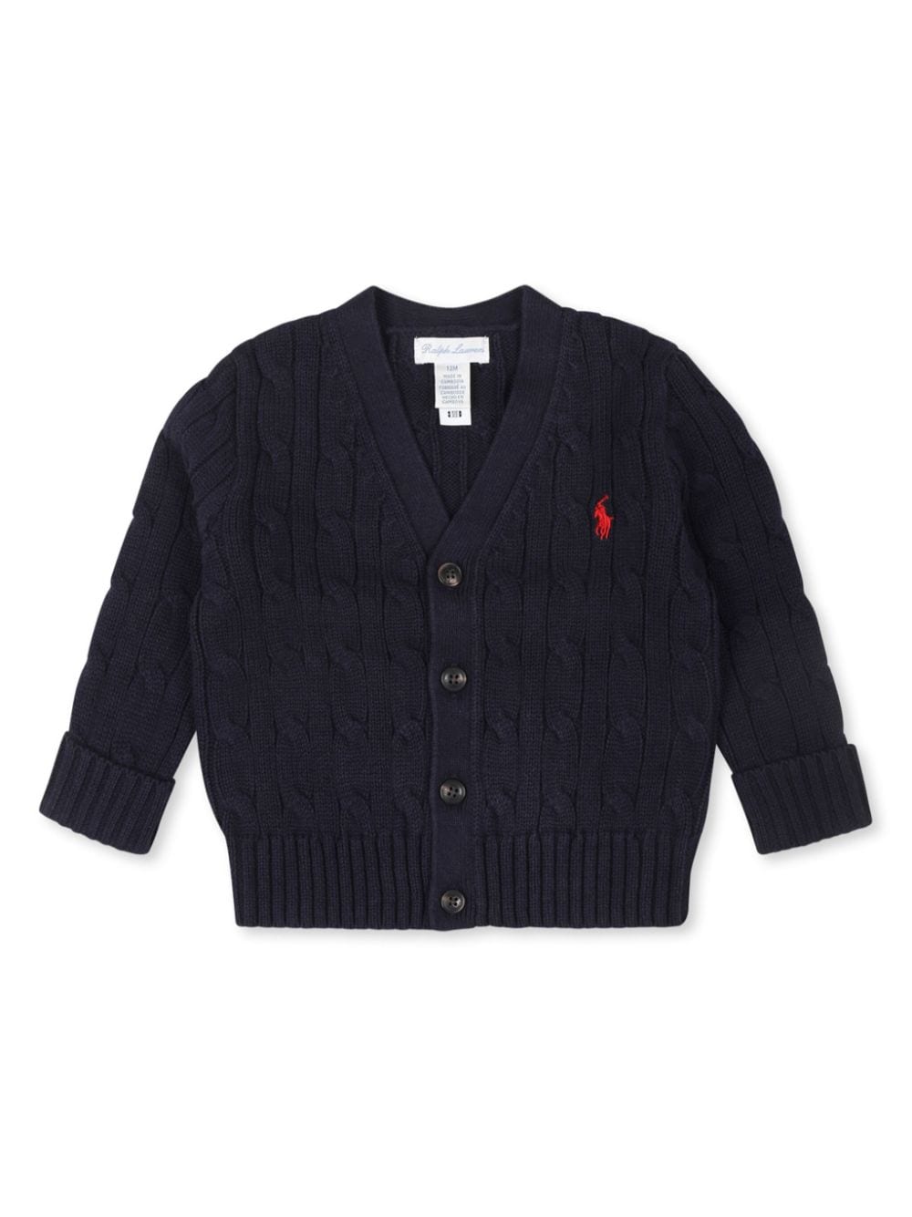 POLO RALPH LAUREN KIDS cable-knit cotton cardigan - Blue von POLO RALPH LAUREN KIDS