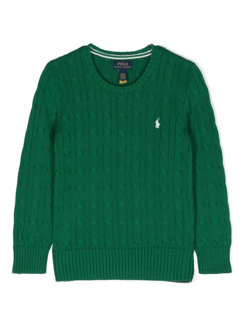 POLO RALPH LAUREN KIDS cable-knit cotton jumper - Green von POLO RALPH LAUREN KIDS