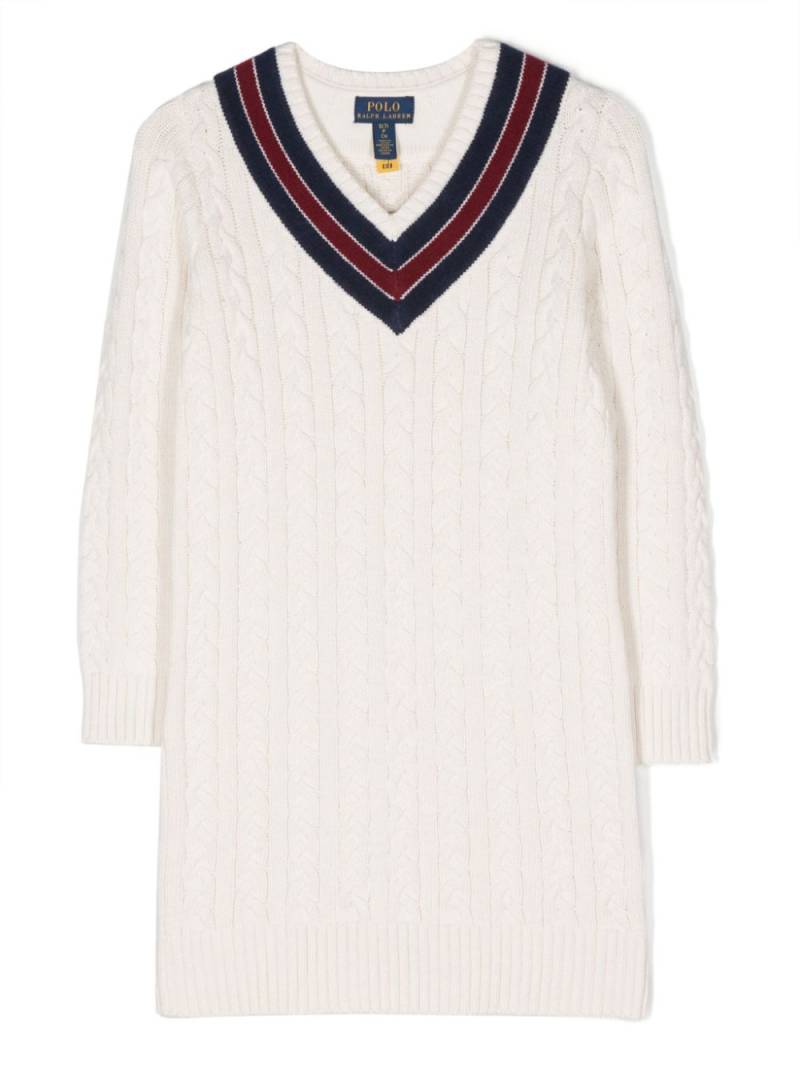 POLO RALPH LAUREN KIDS cable-knit wool dress - White von POLO RALPH LAUREN KIDS