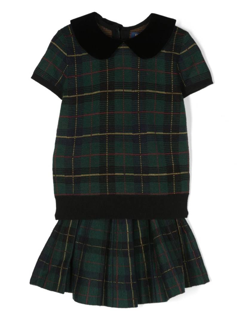 Ralph Lauren Kids check-pattern pleated skirt - Green von Ralph Lauren Kids