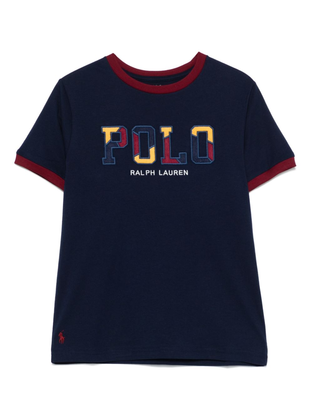 Ralph Lauren Kids corduroy-logo cotton T-shirt - Blue von Ralph Lauren Kids