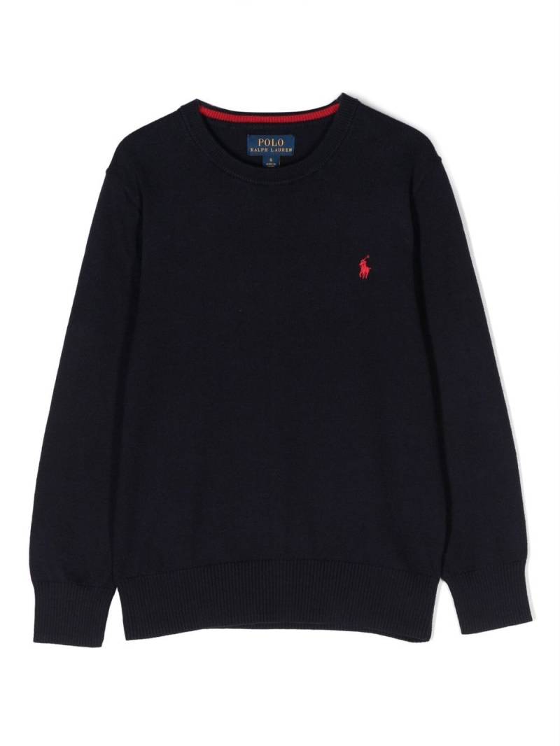 POLO RALPH LAUREN KIDS cotton logo-embroidered sweatshirt - Blue von POLO RALPH LAUREN KIDS