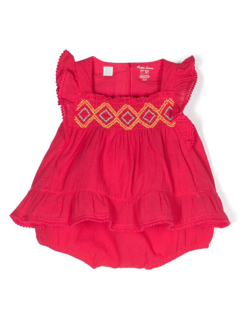 POLO RALPH LAUREN KIDS embroidered bloomer-short set - Pink von POLO RALPH LAUREN KIDS