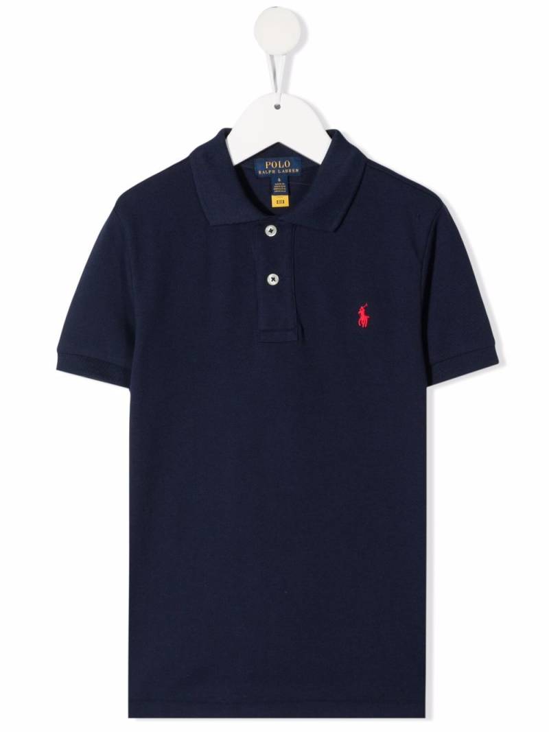 Ralph Lauren Kids embroidered-logo polo shirt - Blue von Ralph Lauren Kids