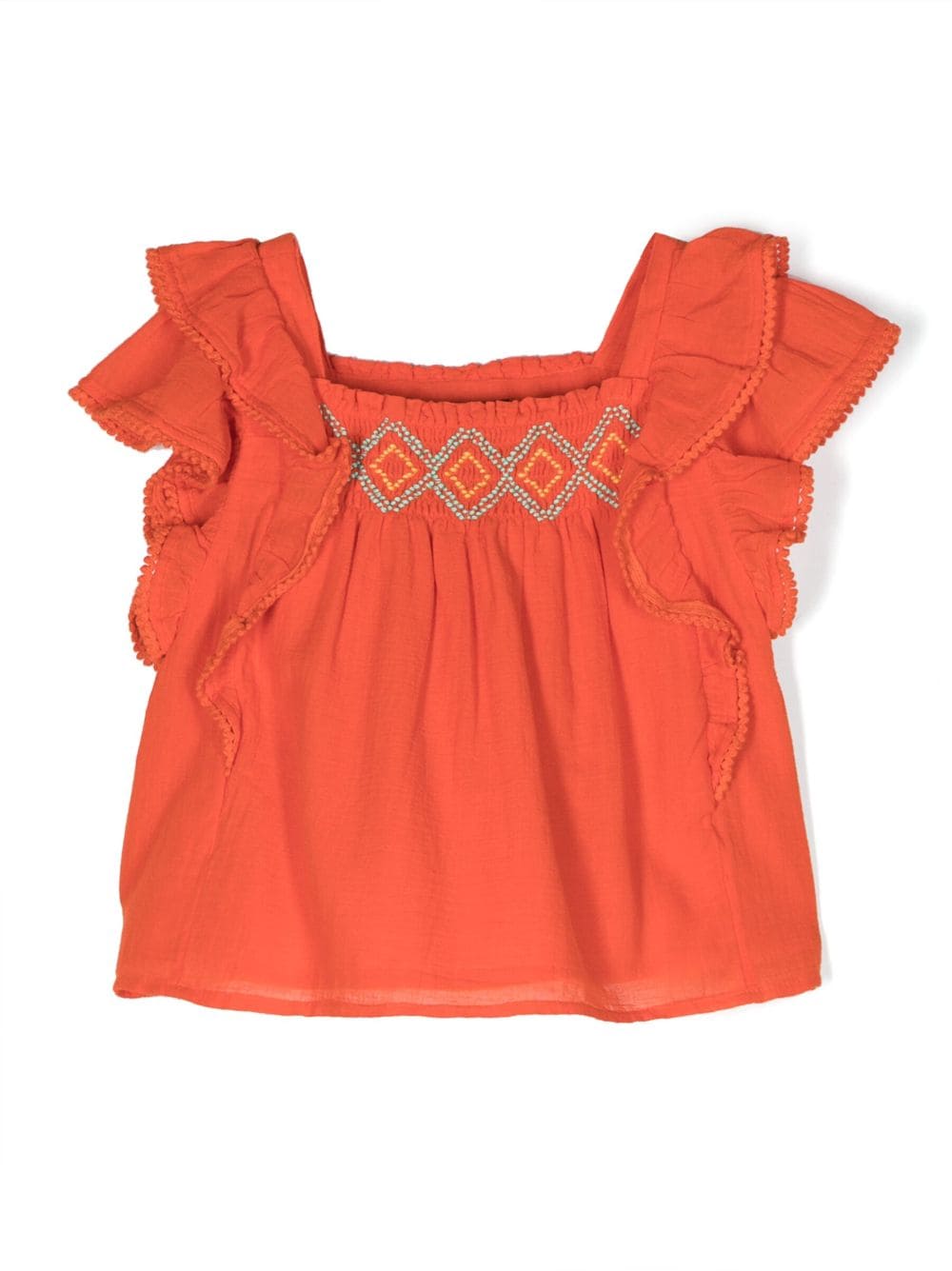 POLO RALPH LAUREN KIDS embroidered ruffled blouse - Orange von POLO RALPH LAUREN KIDS