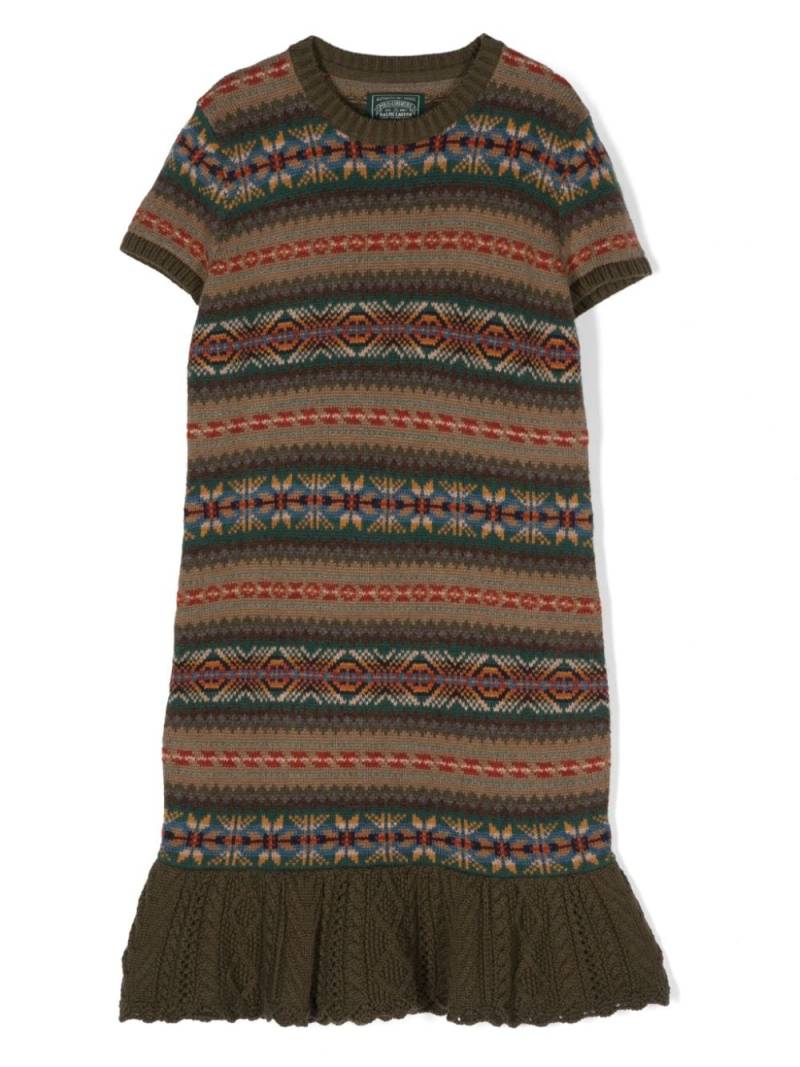 Ralph Lauren Kids fair isle-knit midi dress - Green von Ralph Lauren Kids