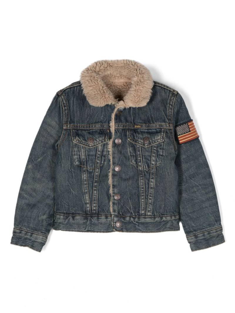 POLO RALPH LAUREN KIDS faux-shearling denim jacket - Blue von POLO RALPH LAUREN KIDS