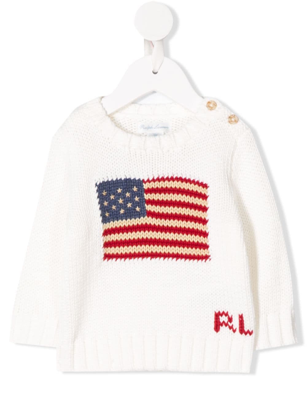 Ralph Lauren Kids flag knit jumper - White von Ralph Lauren Kids