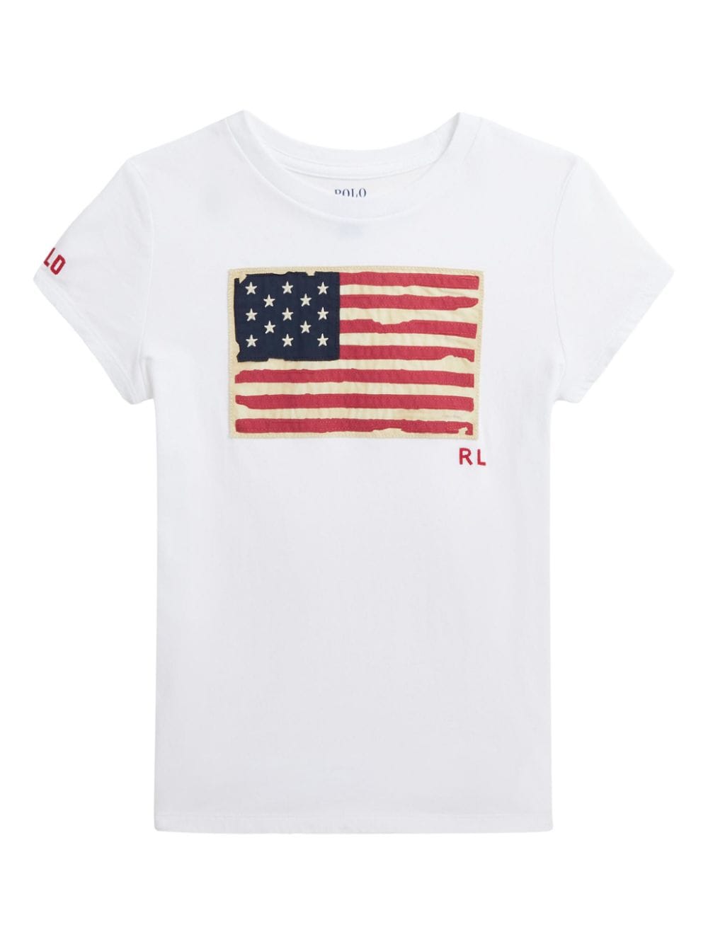 Ralph Lauren Kids flag-logo cotton T-shirt - White von Ralph Lauren Kids