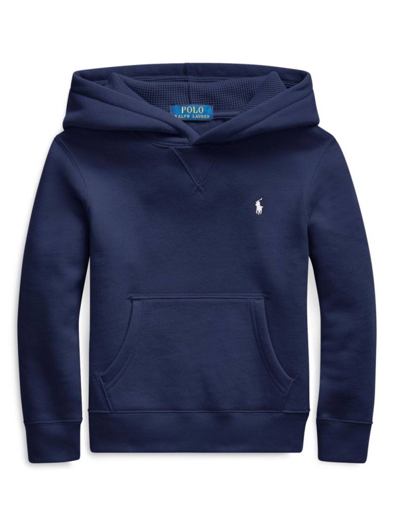 Ralph Lauren Kids fleece-texture hoodie - Blue von Ralph Lauren Kids