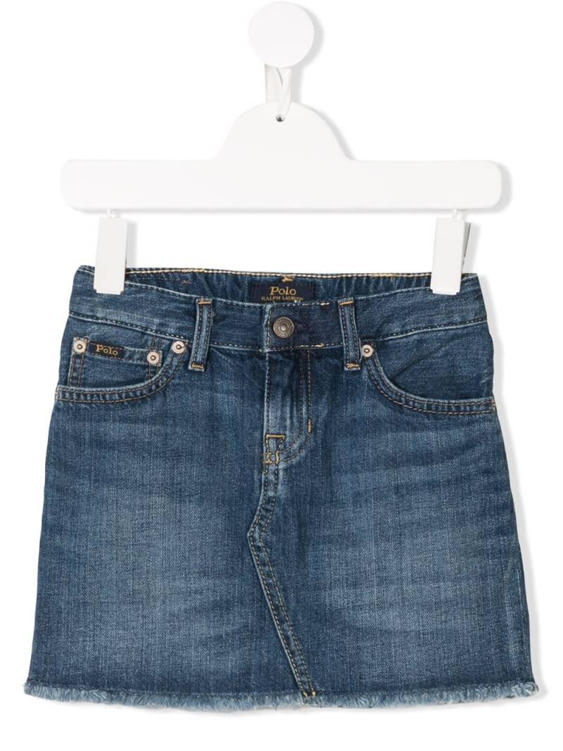 Ralph Lauren Kids frayed denim skirt - Blue von Ralph Lauren Kids