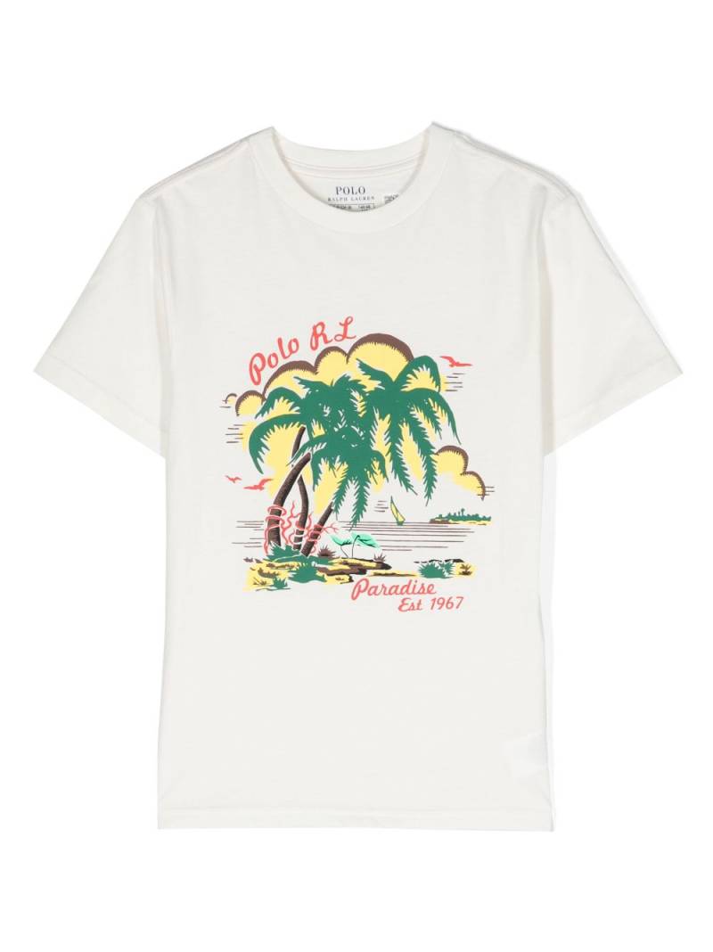 POLO RALPH LAUREN KIDS graphic-print cotton T-shirt - White von POLO RALPH LAUREN KIDS