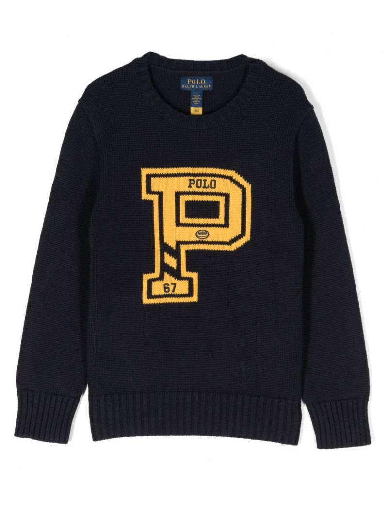 POLO RALPH LAUREN KIDS intarsia-knit cotton jumper - Blue von POLO RALPH LAUREN KIDS