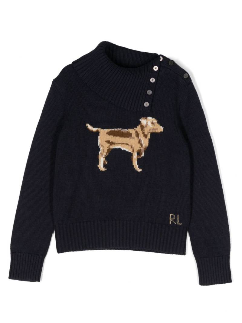 Ralph Lauren Kids intarsia-knit wool jumper - Blue von Ralph Lauren Kids