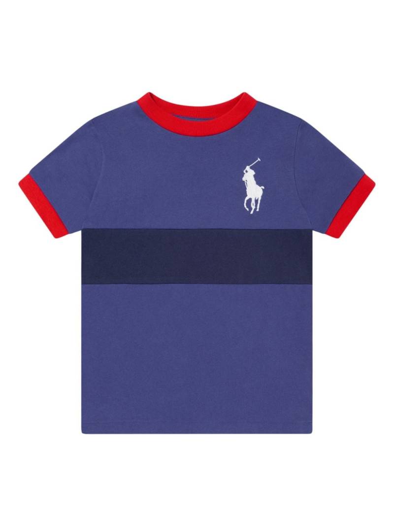 Ralph Lauren Kids logo-embroidered T-shirt - Blue von Ralph Lauren Kids