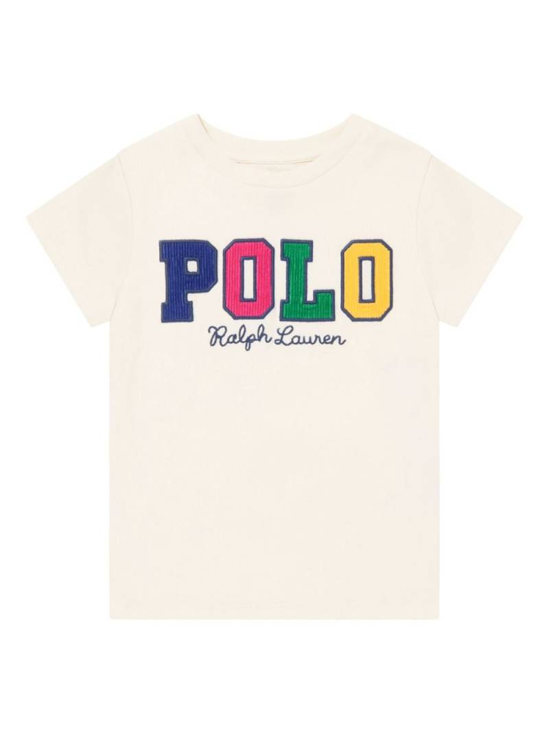 Ralph Lauren Kids logo-embroidered T-shirt - Neutrals von Ralph Lauren Kids