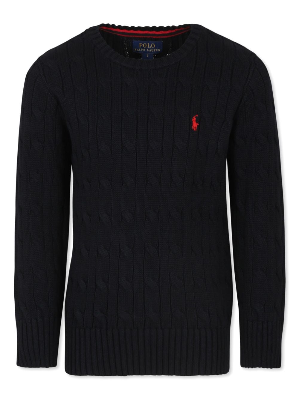 Ralph Lauren Kids logo-embroidered cable-knit jumper - Black von Ralph Lauren Kids