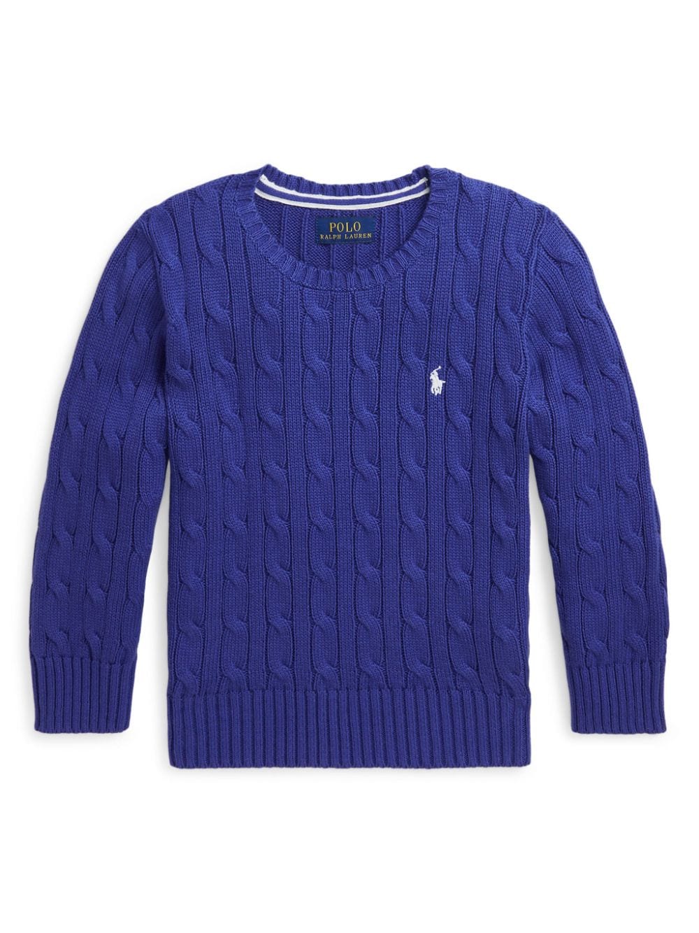 Ralph Lauren Kids logo-embroidered cable-knit jumper - Blue von Ralph Lauren Kids