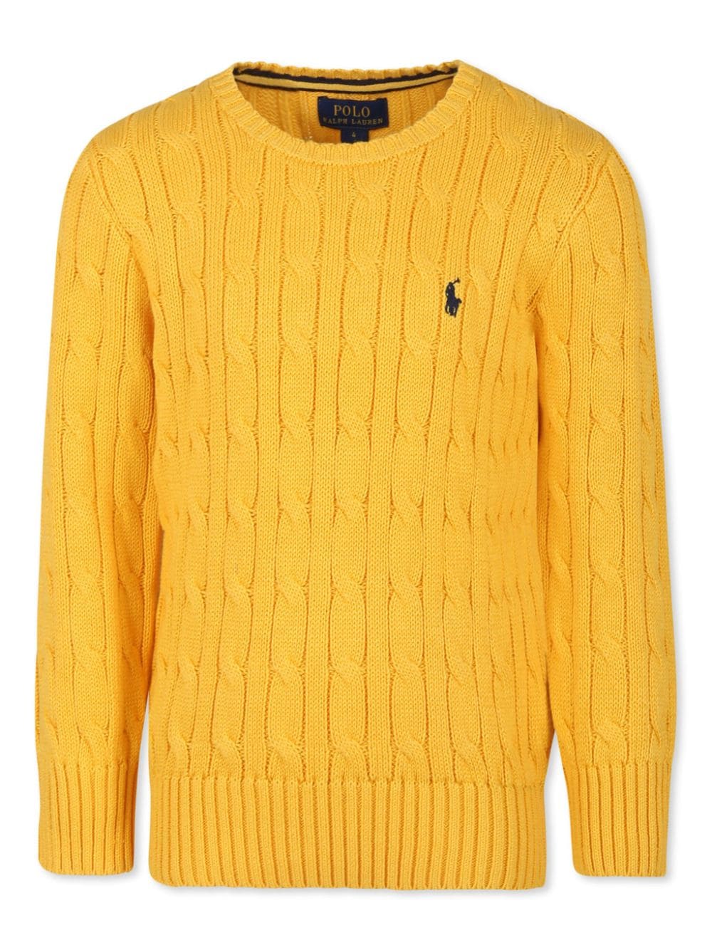 POLO RALPH LAUREN KIDS logo-embroidered cable-knit jumper - Yellow von POLO RALPH LAUREN KIDS