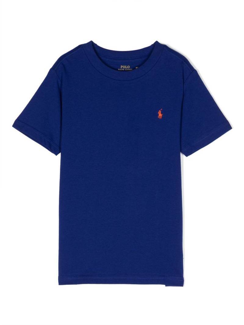 POLO RALPH LAUREN KIDS logo-embroidered cotton T-shirt - Blue von POLO RALPH LAUREN KIDS