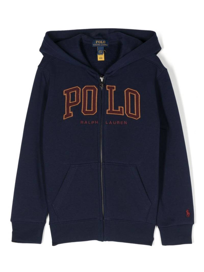 POLO RALPH LAUREN KIDS logo-embroidered cotton hoodie - Blue von POLO RALPH LAUREN KIDS