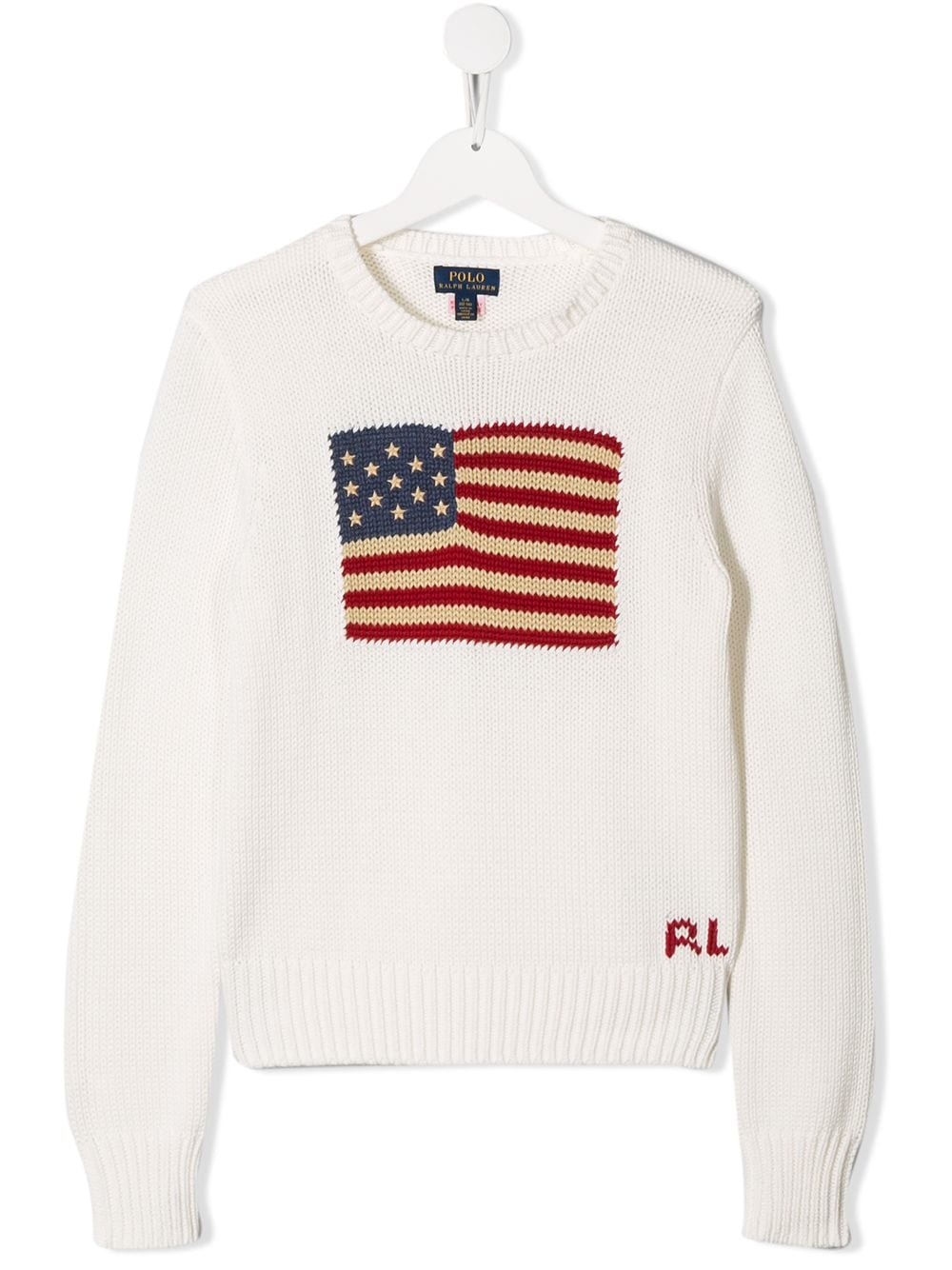 Ralph Lauren Kids logo-embroidered cotton jumper - White von Ralph Lauren Kids