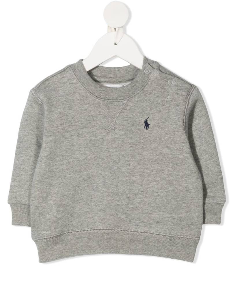 Ralph Lauren Kids logo embroidered crew neck sweatshirt - Grey von Ralph Lauren Kids