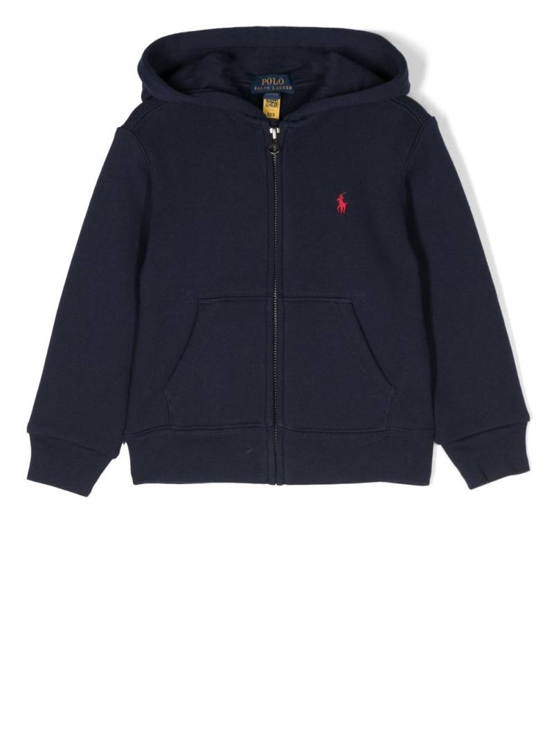 POLO RALPH LAUREN KIDS logo-embroidered hoodie - Blue von POLO RALPH LAUREN KIDS