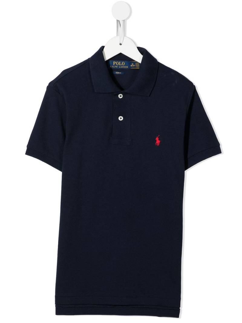 Ralph Lauren Kids logo-embroidered short-sleeve polo shirt - Blue von Ralph Lauren Kids