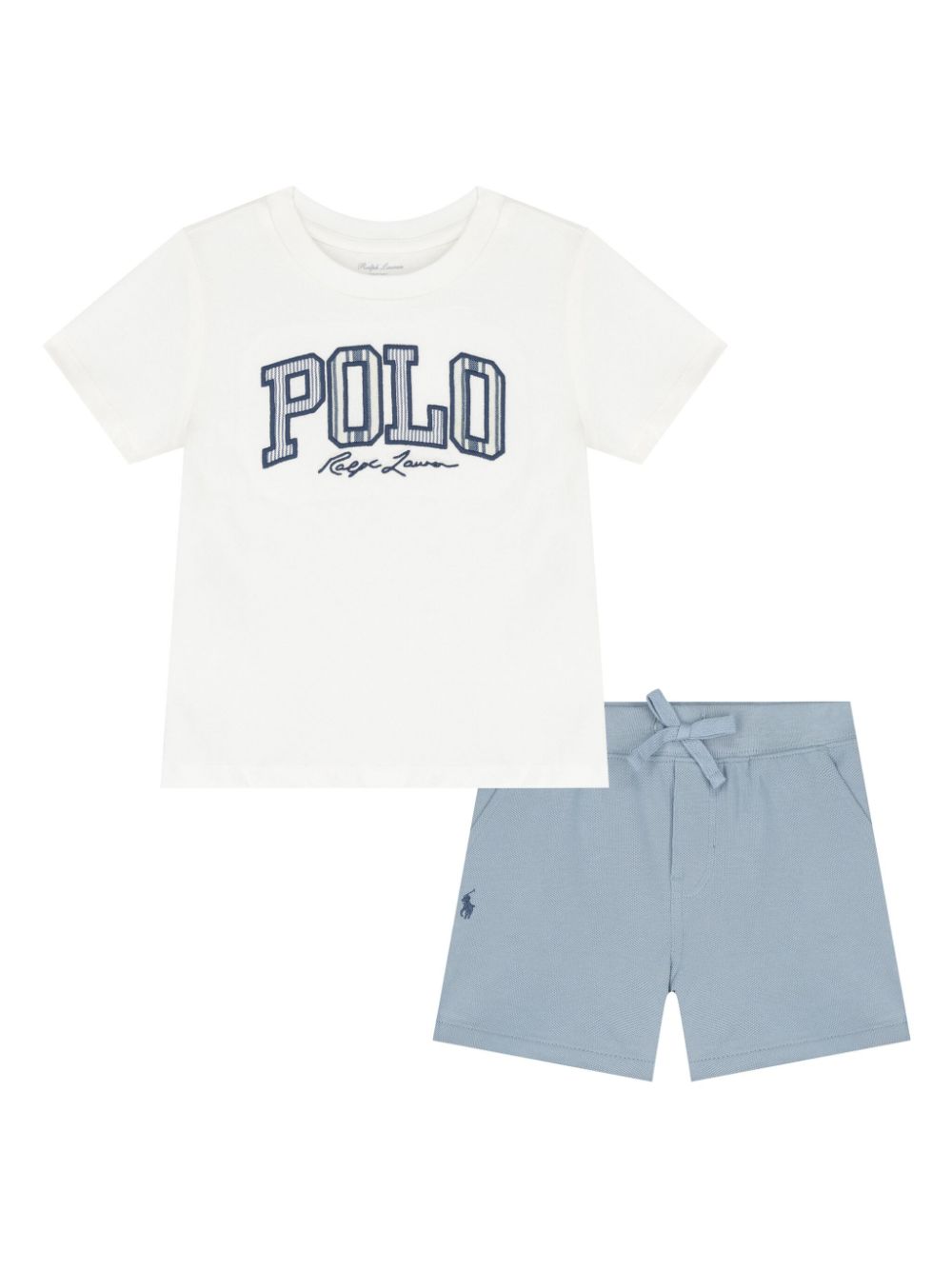 POLO RALPH LAUREN KIDS logo-embroidered shorts set - White von POLO RALPH LAUREN KIDS