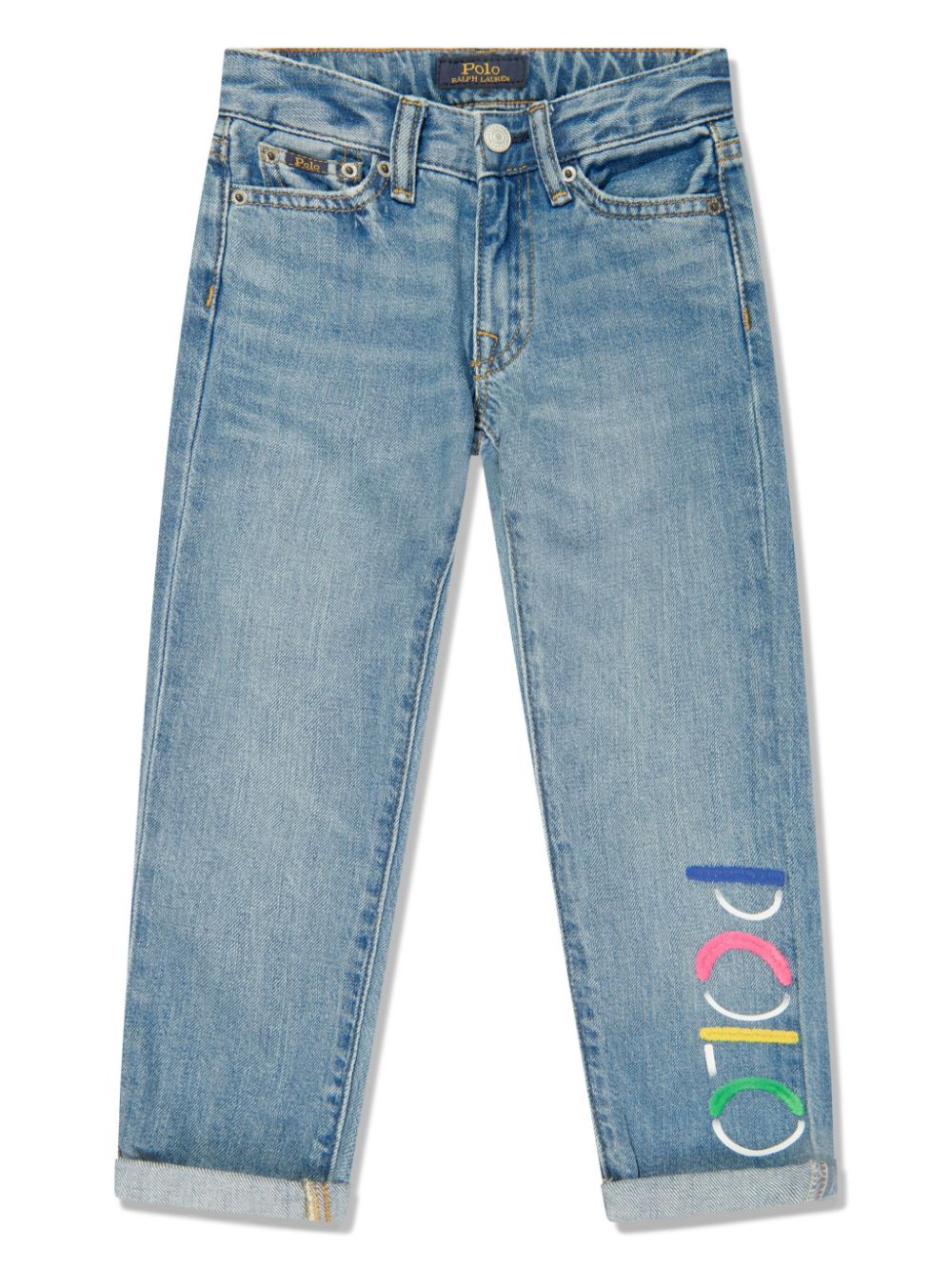 Ralph Lauren Kids logo-embroidered straight-leg jeans - Blue von Ralph Lauren Kids