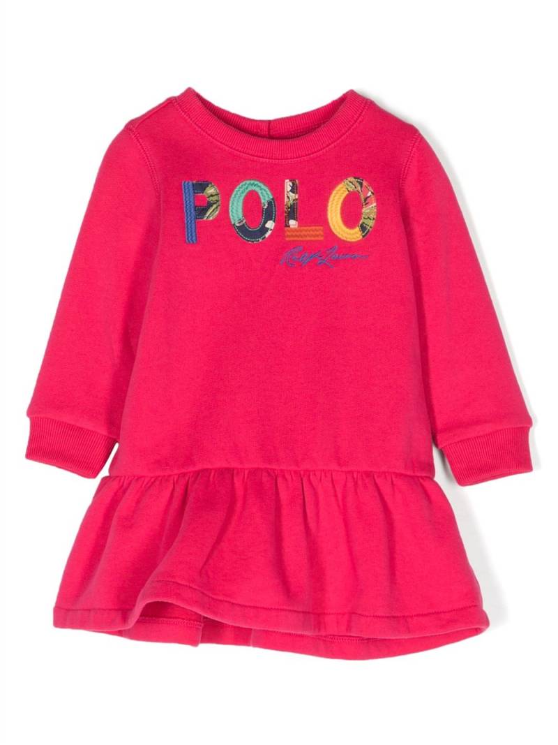 POLO RALPH LAUREN KIDS logo-embroidered sweatshirt dress - Pink von POLO RALPH LAUREN KIDS