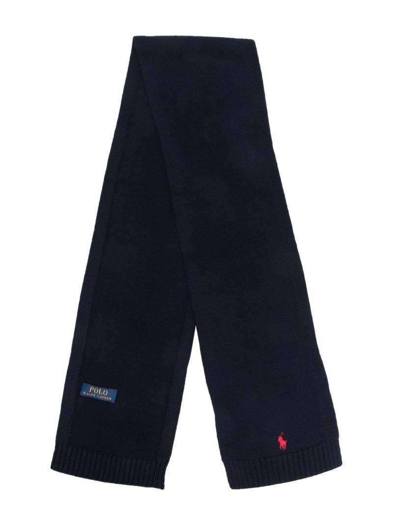 Ralph Lauren Kids logo-embroidered wool scarf - Blue von Ralph Lauren Kids