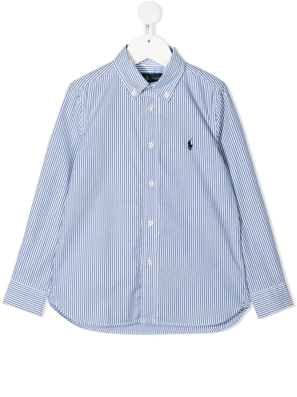 POLO RALPH LAUREN KIDS logo-patch stripe shirt - Blue von POLO RALPH LAUREN KIDS