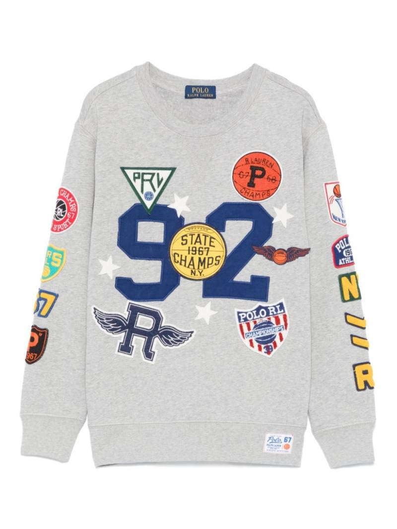 POLO RALPH LAUREN KIDS logo-patch sweater - Grey von POLO RALPH LAUREN KIDS