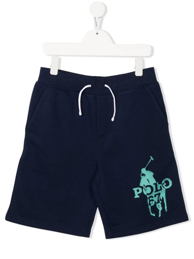Ralph Lauren Kids logo-print detail shorts - Blue von Ralph Lauren Kids