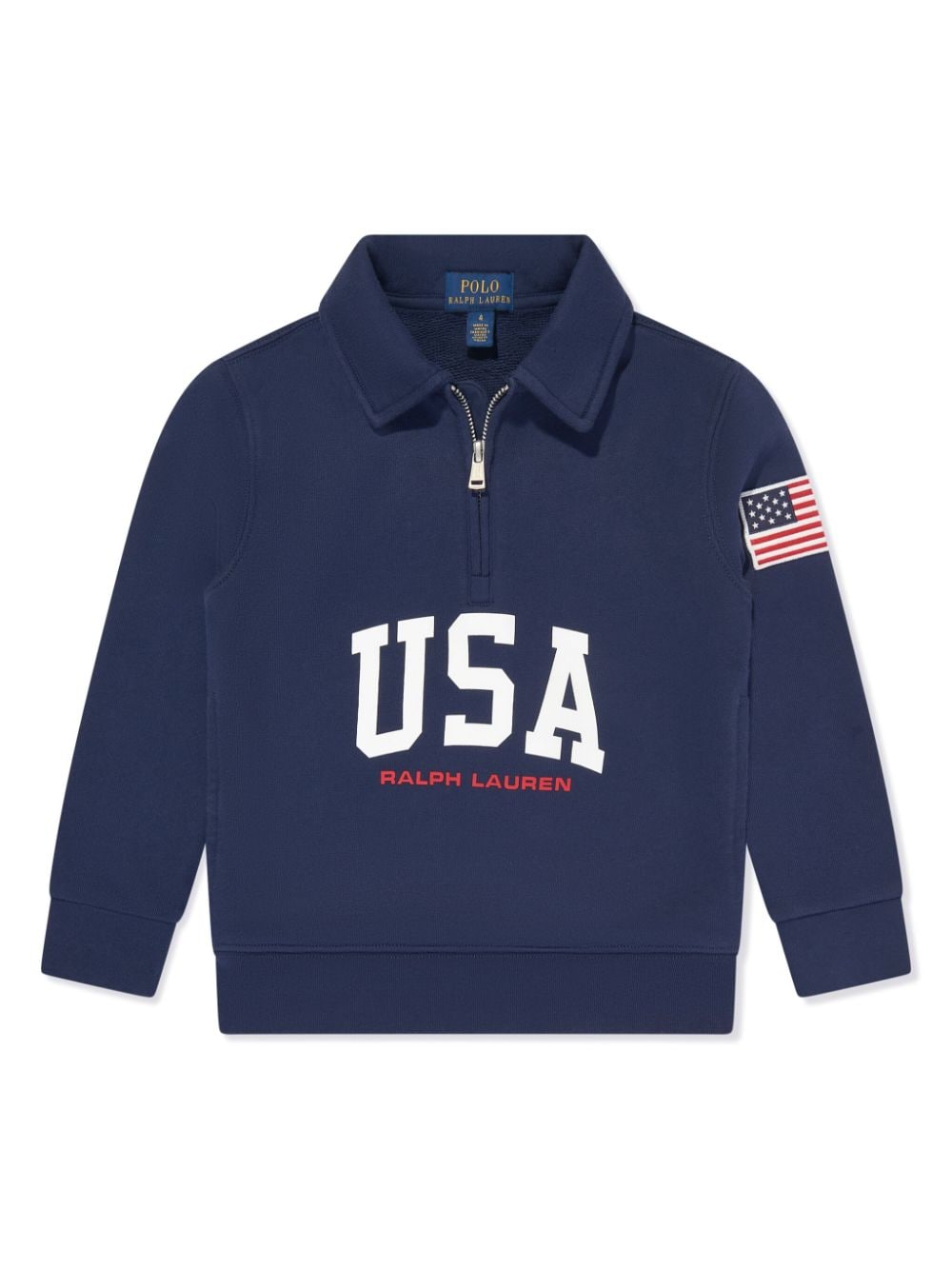 Ralph Lauren Kids logo-print half-zip sweatshirt - Blue von Ralph Lauren Kids