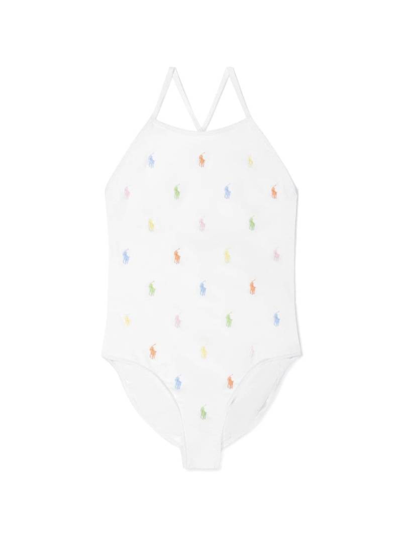 POLO RALPH LAUREN KIDS logo-print swimsuit - White von POLO RALPH LAUREN KIDS