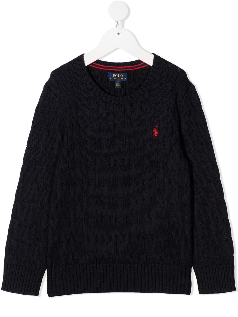 POLO RALPH LAUREN KIDS long-sleeved embroidered logo jumper - Blue von POLO RALPH LAUREN KIDS