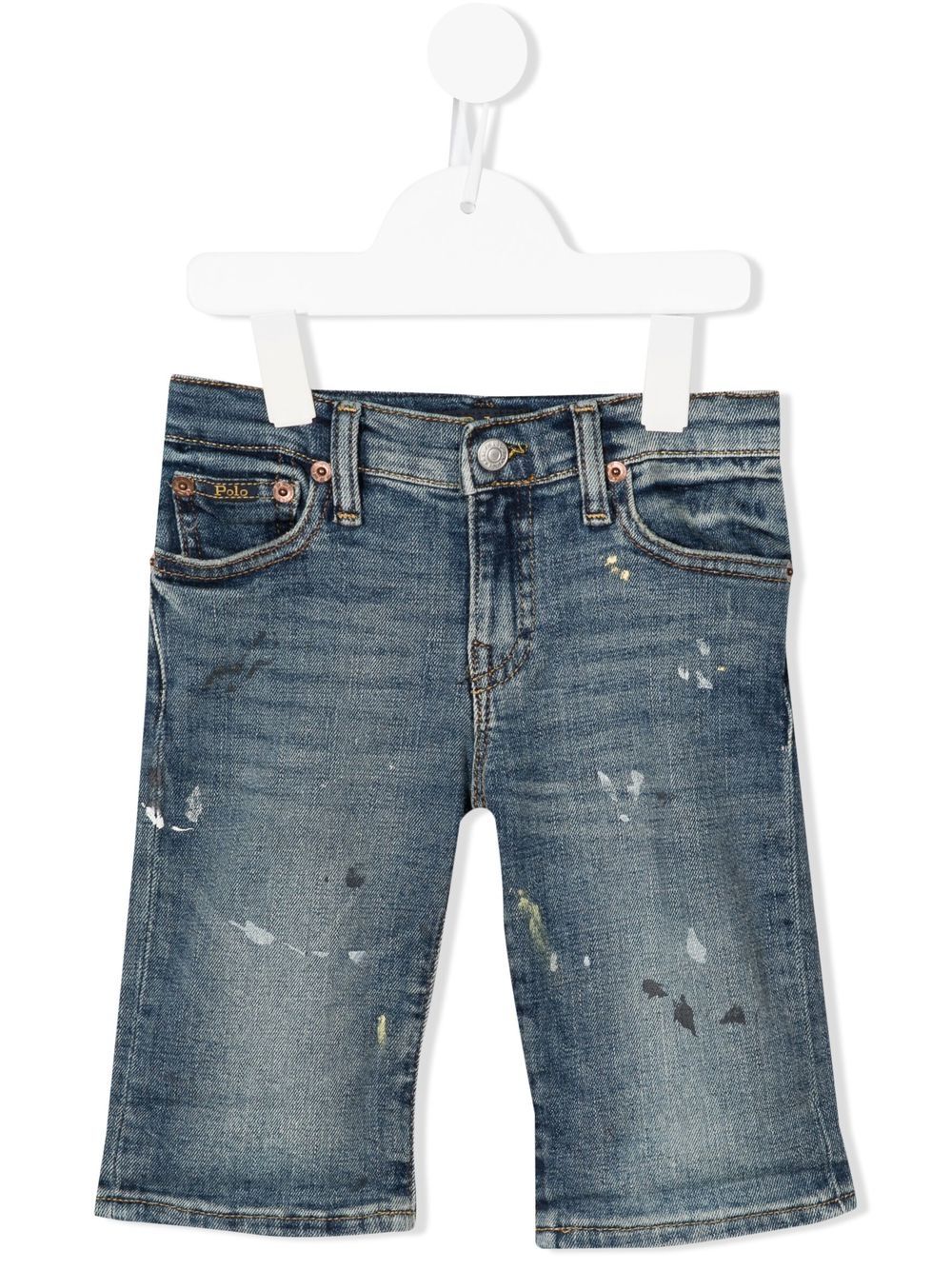 POLO RALPH LAUREN KIDS paint-print denim shorts - Blue von POLO RALPH LAUREN KIDS