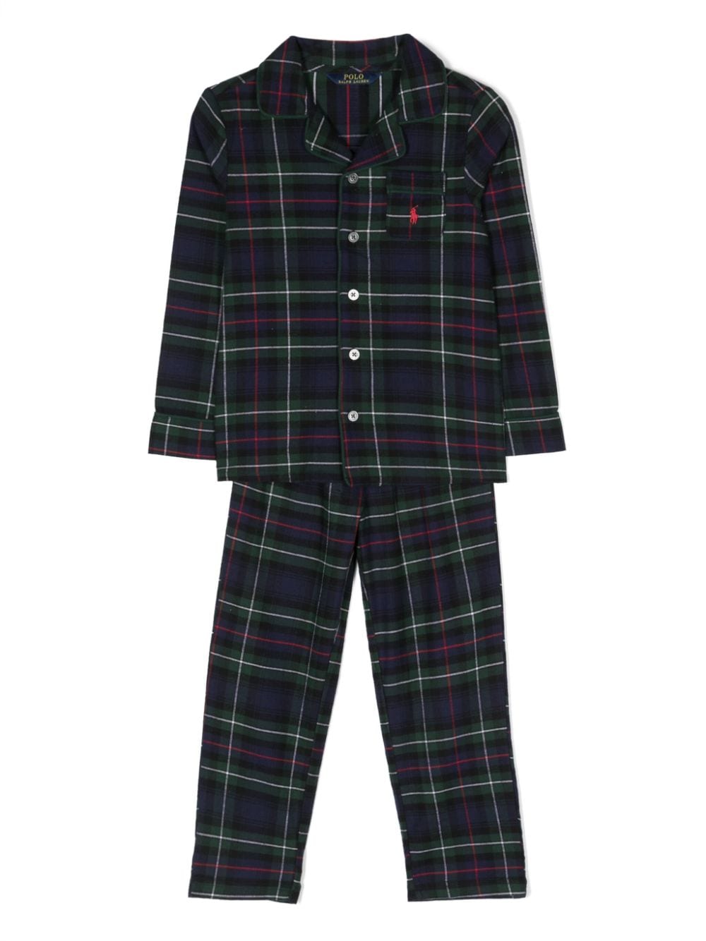 Ralph Lauren Kids plaid-check cotton pajama set (set of two) - Blue von Ralph Lauren Kids