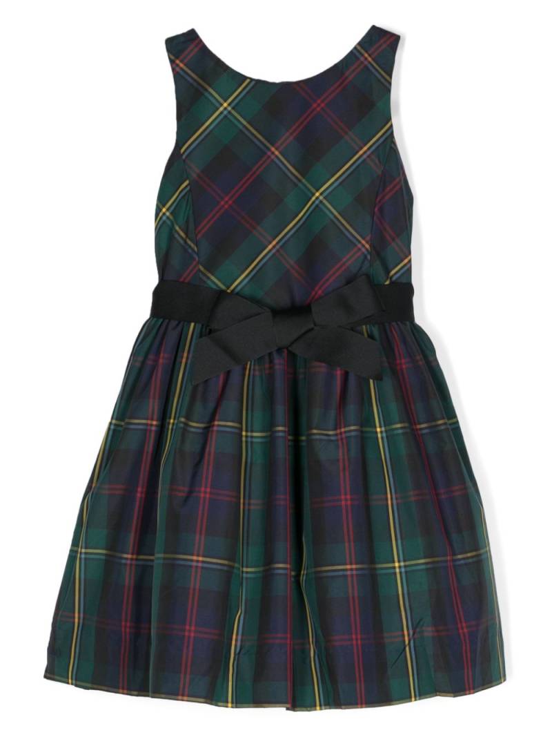 POLO RALPH LAUREN KIDS checked bow-embellished dress - Green von POLO RALPH LAUREN KIDS