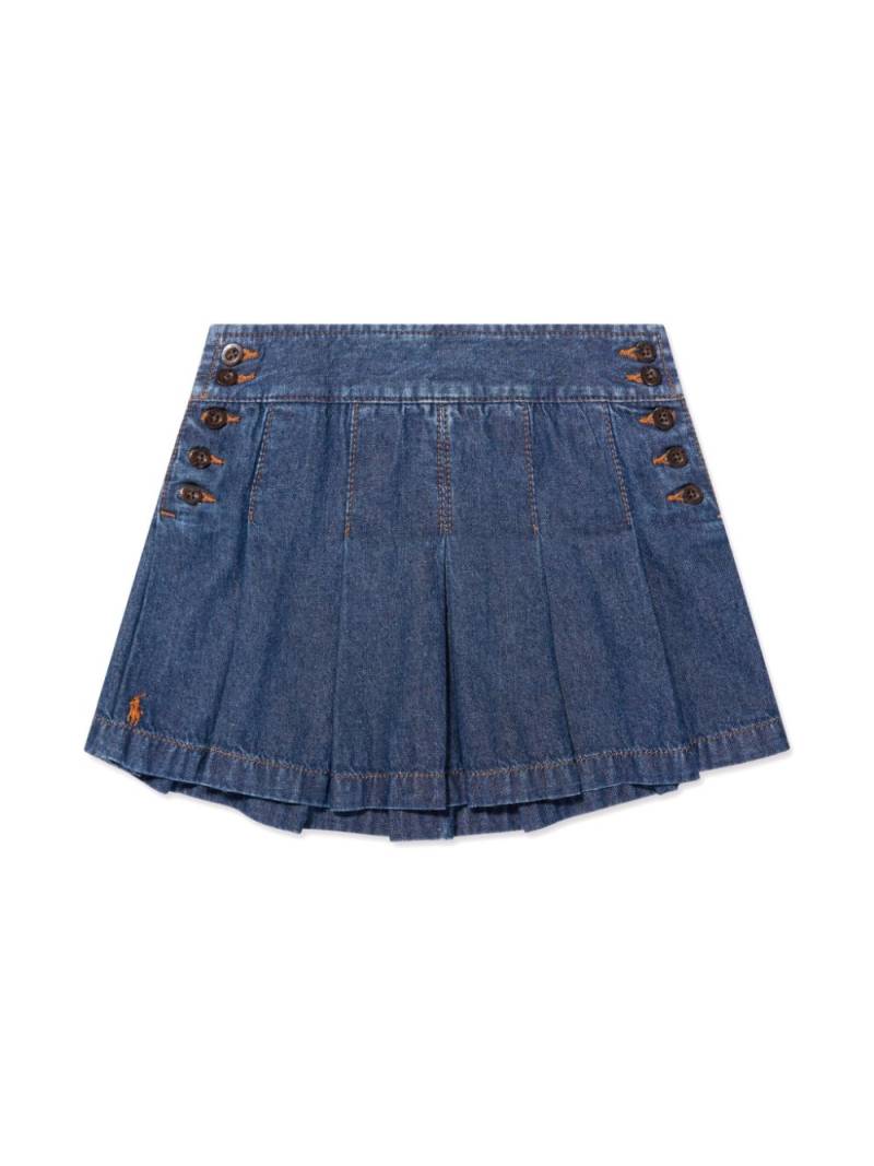 Ralph Lauren Kids pleated denim skirt - Blue von Ralph Lauren Kids