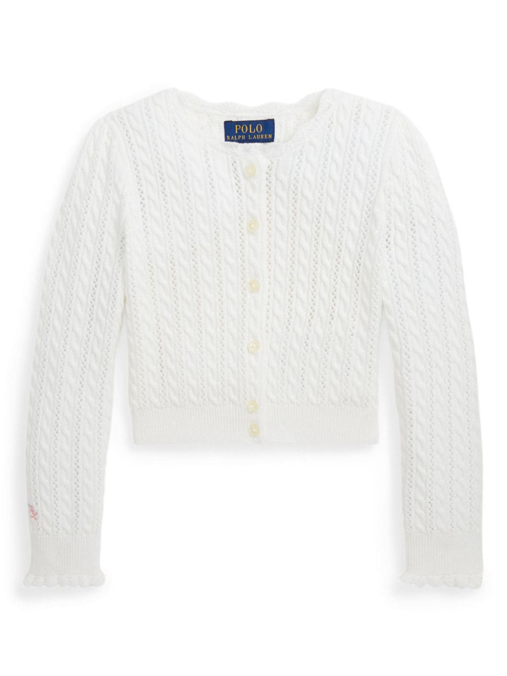 POLO RALPH LAUREN KIDS pointelle-knit cotton cardigan - White von POLO RALPH LAUREN KIDS