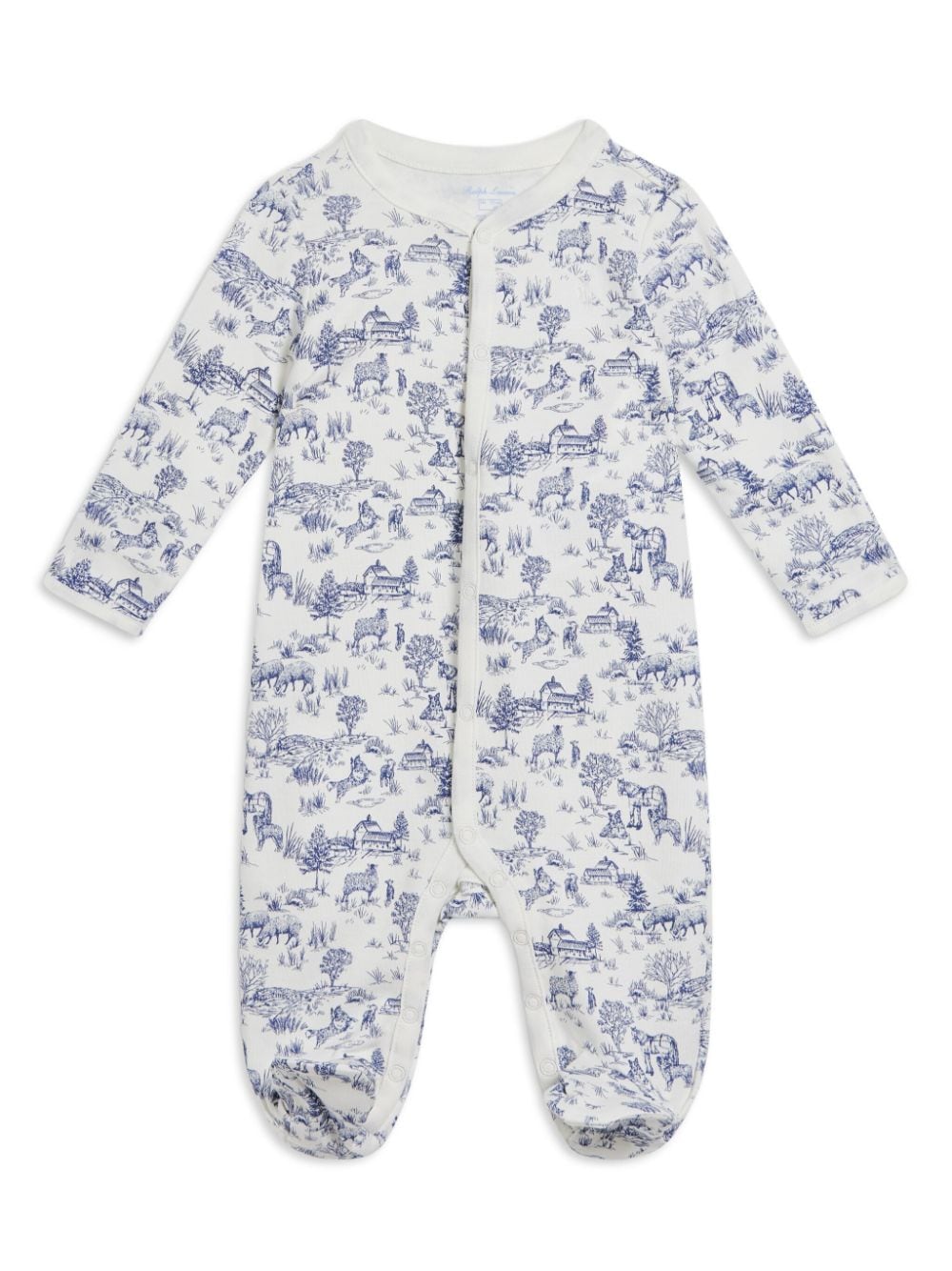 POLO RALPH LAUREN KIDS printed organic-cotton babygrow - White von POLO RALPH LAUREN KIDS