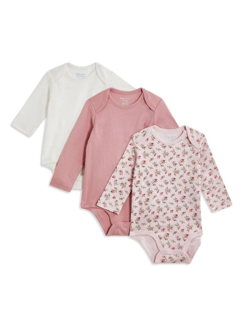 POLO RALPH LAUREN KIDS round-neck cotton babygrow set - Pink von POLO RALPH LAUREN KIDS