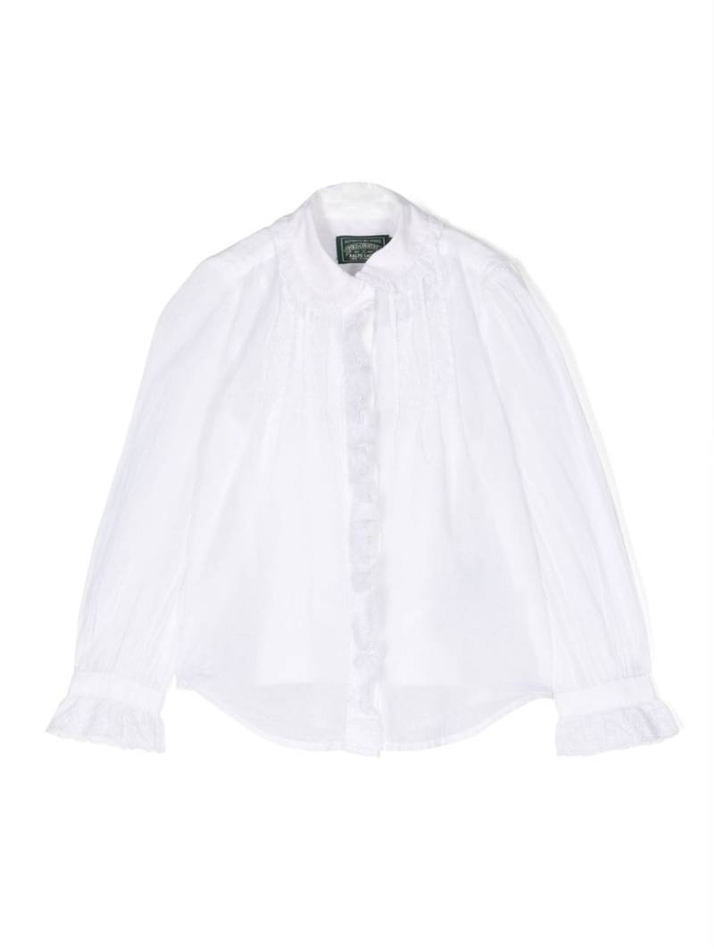 Ralph Lauren Kids ruffled cotton shirt - White von Ralph Lauren Kids